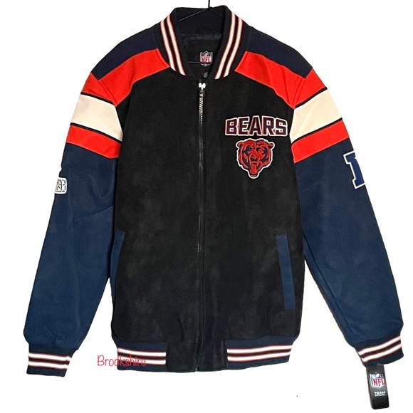 NFL Team Apparel Chicago Bears Faux Suede Bomber Jacket Sizes Large and XL - Picture 1 of 7